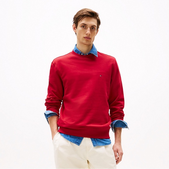 Tommy Hilfiger Men's Premium Flag Embroidery Terry Cotton Sweatshirt Size Large - Picture 5 of 12